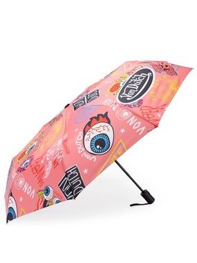 Von Dutch Pink Compact Umbrella Auto Open with Sleeve